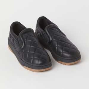 H&M Slip Ons- Faux leather quilted